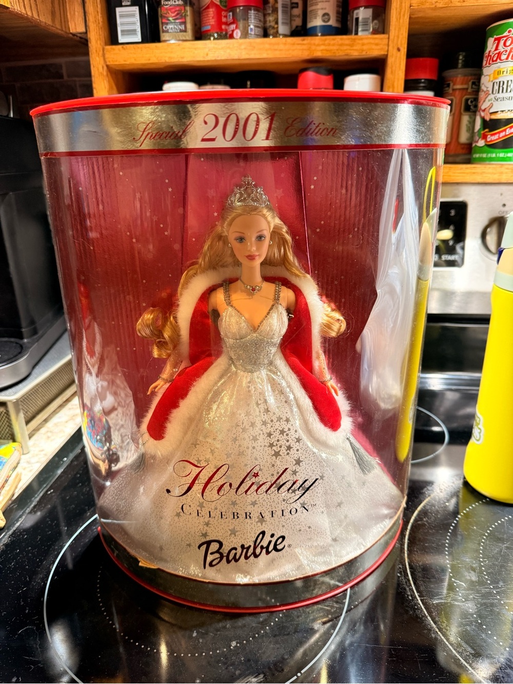 Barbie Holiday Celebration 2001 Doll in White & Red Gown
